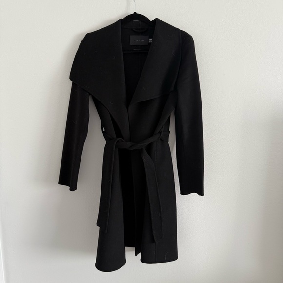 Tahari Ellie Double Face Wool Blend Wrap Coat - Picture 2 of 4
